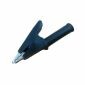 1 * Clip de cocodrilo de metal con mango de plástico, negro, compatible con conector banana de 4 mm