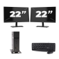 Atrust t176 USFF - Intel Atom x5-E8000 - 8GB RAM - 256GB SSD - Windows 11 + 2x 22 pulgadas Monitor