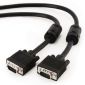 Premium VGA HD15M/HD15M con doble blindaje y 2*cable de ferrita de 10 pies, color negro