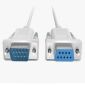 Cable de módem cruzado DB9 macho a hembra, 1,5 m, blanco