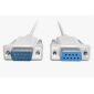 Cable de módem nulo DB9 macho a hembra, 3 m, blanco
