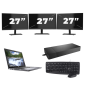 Dell Latitude 5410 - Procesador Intel Core i5 de 14 pulgadas - 8 GB de RAM - SSD de 256 GB - Windows 11 Home + 3 monitores de 27 pulgadas