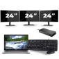 Dell Latitude 5411 - Intel Core i5-10.ᵃ Generación - 14 pulgadas - 8GB RAM - 256GB SSD - Windows 11 + 3x 24 pulgadas Monitor