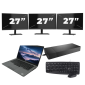 Dell Latitude 5411 - Procesador Intel Core i5 de 14 pulgadas - 8 GB de RAM - SSD de 256 GB - Windows 11 Home + 3 monitores de 27 pulgadas