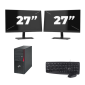 Microtorre Fujitsu Esprimo P910 - Intel Core i7 de 3.ª generación - 8 GB de RAM - 256 GB SSD - Windows 10 + 2 monitores de 27 pulgadas