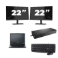 Fujitsu LIFEBOOK E5410 - Intel Core i5-10.ᵃ Generación - 14 pulgadas - 8GB RAM - 256GB SSD - Windows 11 Home + 2x 22 pulgadas Monitor