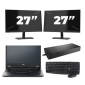 Fujitsu LIFEBOOK E5410 - Procesador Intel Core i5 de 14 pulgadas - 8 GB de RAM - SSD de 256 GB - Windows 11 Home + 2 monitores de 27 pulgadas