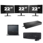 Fujitsu LIFEBOOK E5410 - Intel Core i5-10.ᵃ Generación - 14 pulgadas - 8GB RAM - 256GB SSD - Windows 11 Home + 3x 22 pulgadas Monitor
