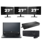 Fujitsu LIFEBOOK E5410 - Procesador Intel Core i5 de 14 pulgadas - 8 GB de RAM - SSD de 256 GB - Windows 11 Home + 3 monitores de 27 pulgadas