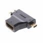 Adaptador Micro HDMI macho y Mini HDMI macho a HDMI hembra de 90 grados