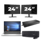 HP EliteBook 830 G7 - Intel Core i7-10.ᵃ Generación - 13 pulgadas - 8GB RAM - 256GB SSD - Windows 11 + 2x 24 pulgadas Monitor