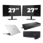HP EliteBook 830 G7 - Intel Core i7 10ª generación - 13 pulgadas - 16GB RAM - 512GB SSD - Windows 11 Home + 2x Monitor de 27 pulgadas