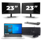HP EliteBook 830 G8 - Intel Core i5-11.ᵃ Generación - 13 pulgadas - 8GB RAM - 256GB SSD - Windows 11 + 2x 23 pulgadas Monitor