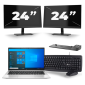 HP EliteBook 830 G8 - Intel Core i5 11ª generación - 13 pulgadas - 16GB RAM - 256GB SSD - Windows 11 + 2x Monitor de 24 pulgadas
