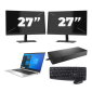 HP EliteBook 830 G8 - Intel Core i5 11ª generación - 13 pulgadas - 16GB RAM - 512GB SSD - Windows 11 Home + 2x Monitor de 27 pulgadas