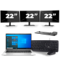 HP EliteBook 830 G8 - Intel Core i5 11ª generación - 13 pulgadas - 16GB RAM - 256GB SSD - Windows 11 + 3x Monitor de 22 pulgadas