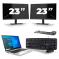 HP EliteBook 840 G8 - Intel Core i7 11ª generación - 14 pulgadas - 16GB RAM - 256GB SSD - Windows 11 + 2x Monitor de 23 pulgadas