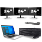 HP EliteBook 840 G8 - Intel Core i7 11ª generación - 14 pulgadas - 16GB RAM - 256GB SSD - Windows 11 + 3x Monitor de 24 pulgadas