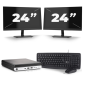 HP EliteDesk 800 G5 USFF - Intel Core i5-9e Generatie - 8GB RAM - 256GB SSD - Windows 11 + 2x 24 inch Monitor