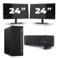 HP EliteDesk 800 G6 Tower - Intel Core i5-10.ᵃ Generación - 8GB RAM - 256GB SSD - Windows 11 + 2x 24 pulgadas Monitor