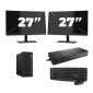 Torre HP EliteDesk 800 G6 - Intel Core i5-10.ª generación - 8 GB de RAM - 256 GB SSD - Windows 11 + 2 monitores de 27 pulgadas
