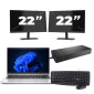 HP ProBook 440 G9 - Intel Core i3 12ª generación - 14 pulgadas - 16GB RAM - 256GB SSD - Windows 11 + 2x Monitor de 22 pulgadas