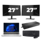 HP ProBook 440 G9 - Intel Core i3 12ª generación - 14 pulgadas - 16GB RAM - 512GB SSD - Windows 11 Home + 2x Monitor de 27 pulgadas