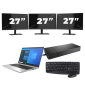 HP ProBook 640 G8 - Intel Core i5 11ª generación - 14 pulgadas - 16GB RAM - 256GB SSD - Windows 11 Home + 3x Monitor de 27 pulgadas