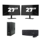 HP ProDesk 600 G2 USFF - Intel Core i7-6.ª generación - 8 GB de RAM - 256 GB SSD - Windows 11 + 2 monitores de 27 pulgadas