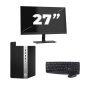 Microtorre HP Prodesk 600 G5 - Intel Core i3-8.ª generación - 8 GB de RAM - 256 GB SSD - Windows 11 + 1 monitor de 27 pulgadas