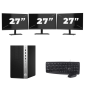 Microtorre HP Prodesk 600 G5 - Intel Core i5-8.ª generación - 8 GB de RAM - 256 GB SSD - Windows 11 + 3 monitores de 27 pulgadas