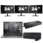 HP ZBook Firefly 15 G7 - Intel Core i7-10.ᵃ Generación - 15 pulgadas - 8GB RAM - 256GB SSD - Windows 11 + 3x 24 pulgadas Monitor