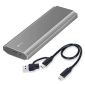 128GB M.2 SATA SSD + High Speed Enclosure 3.1 USB C (PCIe 10Gbps) - Aluminium