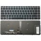 Teclado de portátil para HP EliteBook Folio 1040 G3 con marco plateado retroiluminado