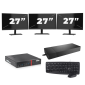 Lenovo ThinkCentre M700 USFF - Intel Core i5-6.ª generación - 8 GB de RAM - 256 GB SSD - Windows 11 + 3 monitores de 27 pulgadas