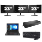 Lenovo ThinkPad A485 - AMD Ryzen 5 2500U - 14 pulgadas - 16GB RAM - 256GB SSD - Windows 11 Home + 3x 23 pulgadas Monitor