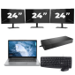 Lenovo ThinkPad T14 Gen 1 - AMD Ryzen 5 PRO 4650U - 14 pulgadas - 8 GB de RAM - SSD de 256 GB - Windows 11 Home + 3 monitores de 24 pulgadas