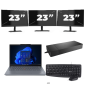 Lenovo ThinkPad X13 - AMD Ryzen 3 PRO 4450U - 13 inch - 8GB RAM - 256GB SSD - Windows 11 Home + 3x 23 inch Monitor