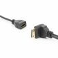 Cable Mini HDMI macho a HDMI hembra en ángulo inferior, 17 cm