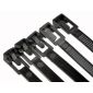 5 bridas para cables resellables reutilizables de color negro de 8 x 250 mm.