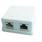 Caja de montaje en superficie de dos jacks con 2 jacks Keystone semiblindados CAT5e