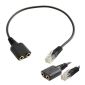 Convertidor de enchufe RJ9 hembra a macho con conector de audio doble de 3,5 mm