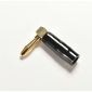Conector banana chapado en oro con ángulo de 90°, macho, negro