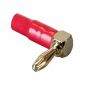 Conector banana chapado en oro con ángulo de 90°, macho, rojo