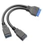 Doble USB 3.0 A hembra a conector hembra de 20 pines