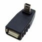 Adaptador USB A hembra a Mini USB macho, ángulo de 90°