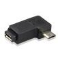 Adaptador Micro USB hembra a macho, ángulo izquierdo de 90°