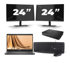 Dell Latitude 5401 - Intel Core i7-9.ᵃ Generación - 14 pulgadas - 8GB RAM - 256GB SSD - Windows 11 + 2x 24 pulgadas Monitor