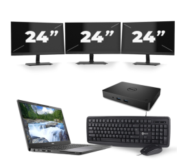 Dell Latitude 7300 - Intel Core i5-8.ᵃ Generación - 13 pulgadas - 8GB RAM - 256GB SSD - Windows 11 + 3x 24 pulgadas Monitor
