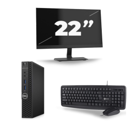 Dell OptiPlex 3070 Micro USFF - Intel Core i3-9.ª generación - 8 GB de RAM - 256 GB SSD - Windows 11 + 1 monitor de 22 pulgadas